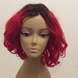 Fire red short wig